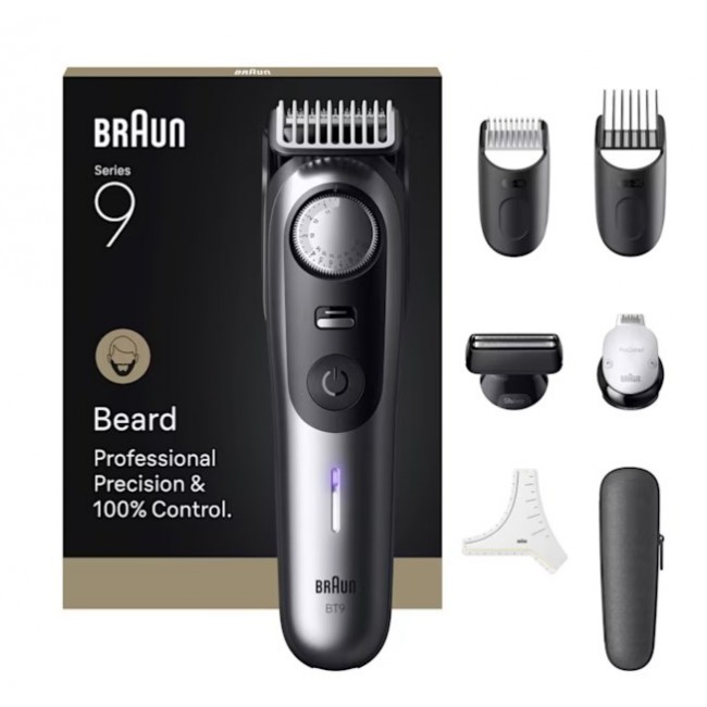 Braun BeardTrimmer 9 BT9520 beard trimmer Battery 52 2 cm Wet & Dry Black, Grey
