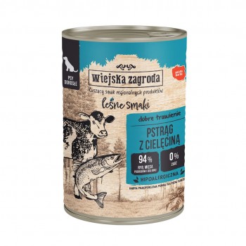 WIEJSKA ZAGRODA Forest flavors Trout with veal - wet dog food - 400g