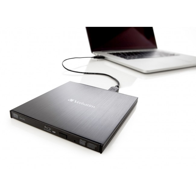 Verbatim External Slimline optical disc drive Blu-Ray RW Black Verbatim External Slimline optical disc drive Blu-Ray RW Black