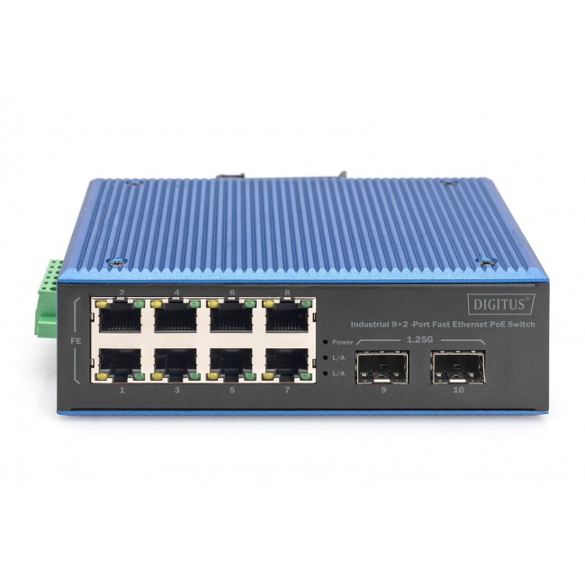Digitus Industrial 8+2 port Fast Ethernet PoE switch