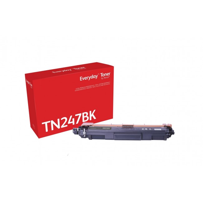 Everyday Black Toner by Xerox compatible with Brother TN247BK, High capacity