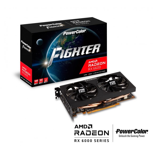 PowerColor AXRX 6600 8GBD6-3DH graphics card AMD Radeon RX 6600 8 GB GDDR6 PowerColor AXRX 6600 8GBD6-3DH graphics card AMD Radeon RX 6600 8 GB GDDR6