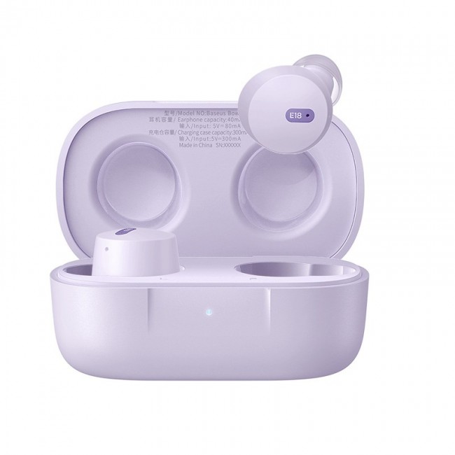 Baseus Bowie E18 Headset True Wireless Stereo (TWS) In-ear Calls/Music USB Type-C Bluetooth Purple