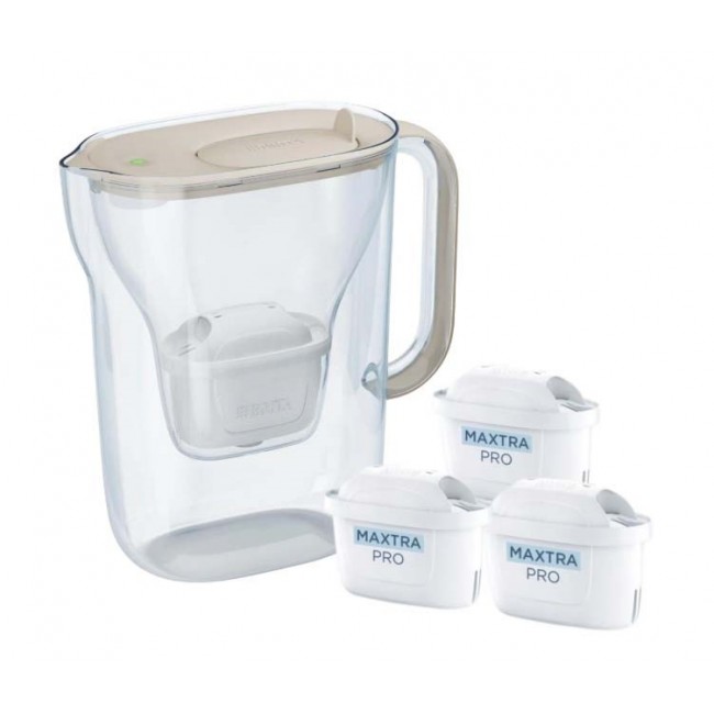 Brita Style Essential filter jug + 3 Maxtra Pro Pure Performance filter cartridges (sand-coloured) Brita Style Essential filter jug + 3 Maxtra Pro Pure Performance filter cartridges (sand-coloured)