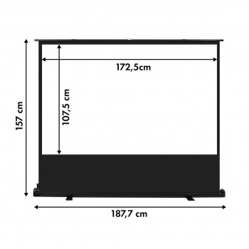 Maclean MC-212 Portable Projection Screen, Compact, Floor, 80