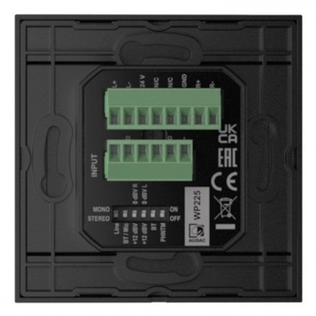 AUDAC WP225/B Wall Panel, XLR mic + 3.5 mm jack, Bluetooth, black AUDAC WP225/B Wall Panel, XLR mic + 3.5 mm jack, Bluetooth, black