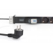 Digitus Aluminum Outlet Strip, 6 safety outlets with circuit breaker