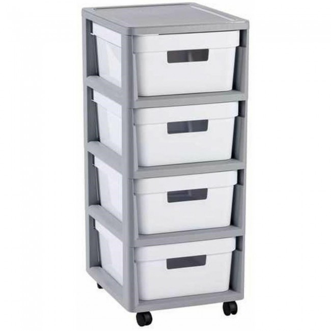 Curver Infinity 4 x 10 L roulettes avec Quatre tiroirs roulettes Chariot d'appoint