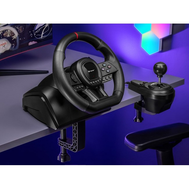 Tracer TRAJOY47345 Gaming Controller Black Steering Wheel + Pedals PlayStation 4, PlayStation 3, Xbox One, Xbox 360, Switch, PC Tracer TRAJOY47345 Gaming Controller Black Steering Wheel + Pedals PlayStation 4, PlayStation 3, Xbox One, Xbox 360, Switch, PC