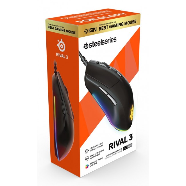 SteelSeries Rival 3 - mus - USB SteelSeries Rival 3 - mus - USB