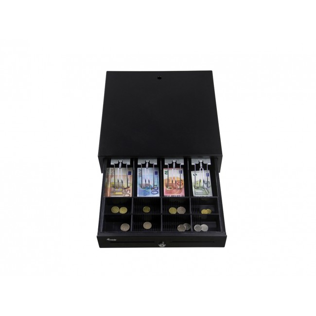 Equip Cash Register Drawer for Point of Sale (POS) System, 4 Bill/8 Coin Compartments, Removable Coin Slots, RJ11 connector