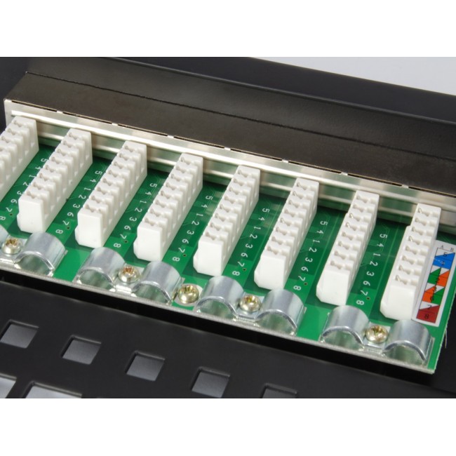 Equip 24-Port Cat.5e Shielded Patch Panel, Black Equip 24-Port Cat.5e Shielded Patch Panel, Black