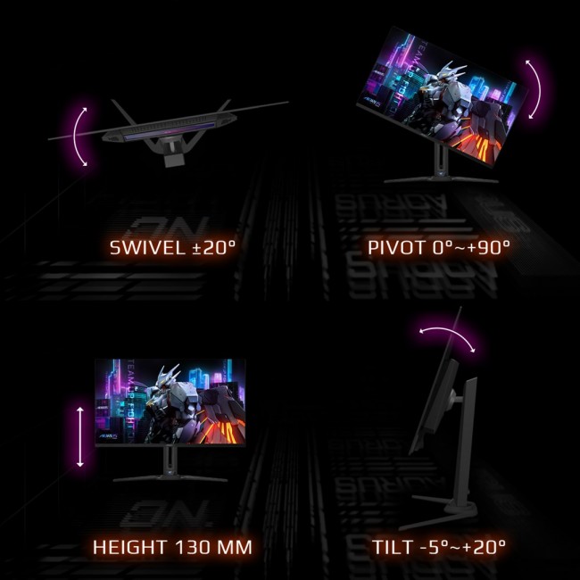 GIGABYTE AORUS FO32U 31.5 UHD Gaming Monitor - 3840 x 2160 (UHD), 165Hz, 0.03ms, 250 cd/m2, FreeSync Premium Pro, DisplayHDR True Black 400, HDMI 2.1, Displayport 1.4