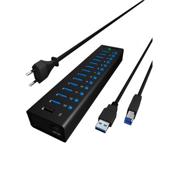 Icy Box 13-Port USB Hub w/ Charging Port (IB-AC611