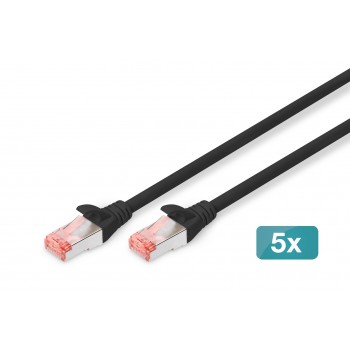 Digitus CAT 6 S/FTP patch cable, 5 pieces