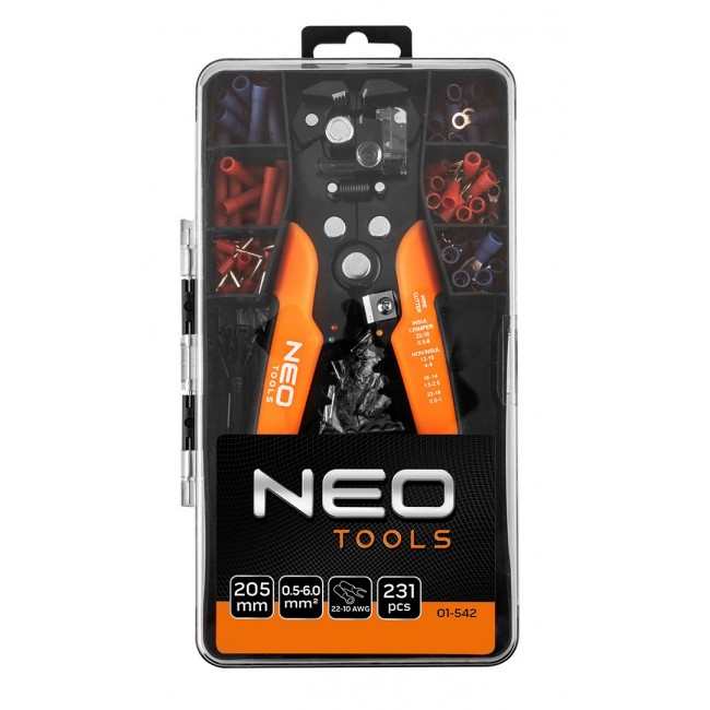 NEO TOOLS automatic wire stripper 205 mm, front type + 230 connectors