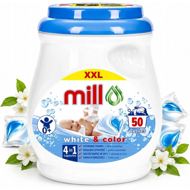 MILL PROFESSIONAL BABY DUO CAPS Laundry Capsules, 50