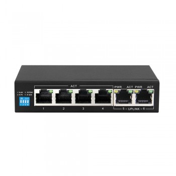 Extralink PoE Switch KRIOS 4x Gigabit PoE/PoE+, 2x RJ45 Uplink Gigabit, 60W