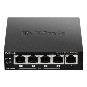D-Link DGS-1005P/E network switch Unmanaged Gigabit Ethernet (10/100/1000) Power over Ethernet (PoE) Black