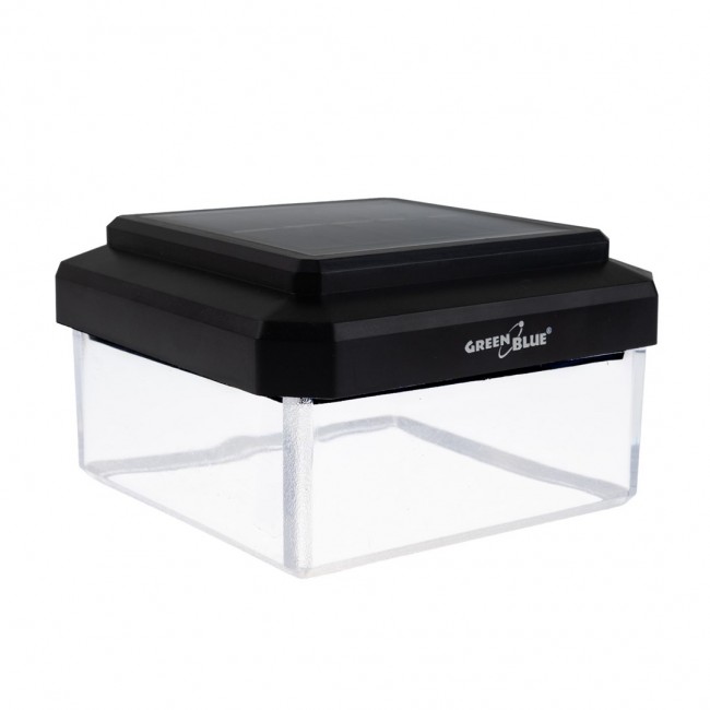 GreenBlue Solar LED Post Light, 100x100mm, Envelope-Shaped Canopy, 3200K, GB128 WW