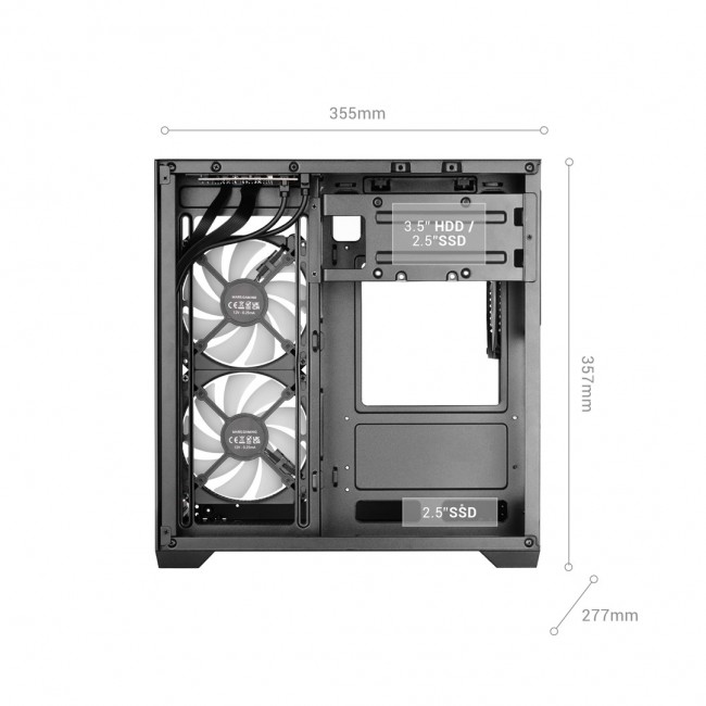 Mars Gaming MCVIEW3 computer case Mini Tower Black