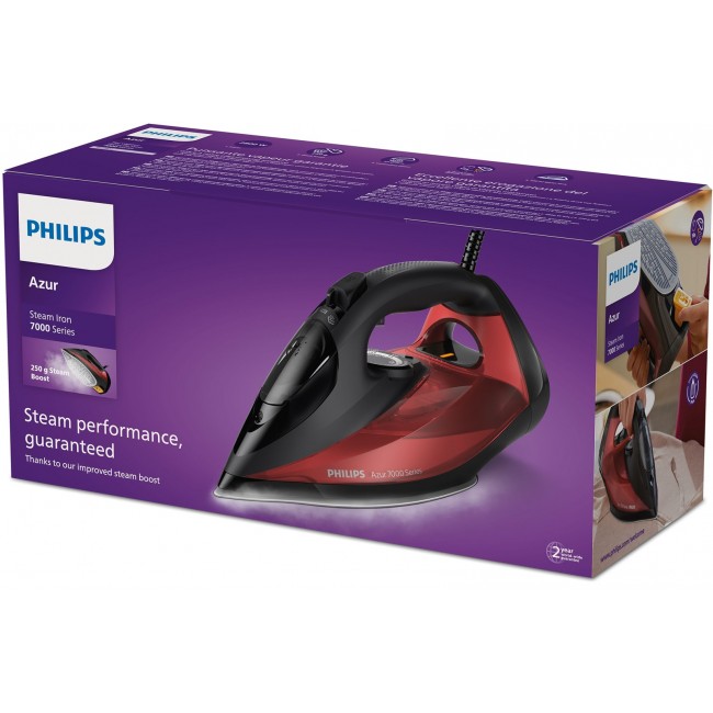 Philips 7000 series DST7022/40 iron Steam iron SteamGlide Plus soleplate 2800 W Black, Red Philips 7000 series DST7022/40 iron Steam iron SteamGlide Plus soleplate 2800 W Black, Red