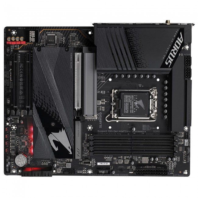 GIGABYTE Z790 AORUS ELITE AX Motherboard - Supports Intel Core 14th CPUs, 16*+2+ Phases Digital VRM, up to 7600MHz DDR5 (OC), 4xPCIe 4.0 M.2, Wi-Fi 6E, 2.5GbE LAN, USB 3.2 Gen 2x2 GIGABYTE Z790 AORUS ELITE AX Motherboard - Supports Intel Core 14th CPUs, 16*+2+ Phases Digital VRM, up to 7600MHz DDR5 (OC), 4xPCIe 4.0 M.2, Wi-Fi 6E, 2.5GbE LAN, USB 3.2 Gen 2x2