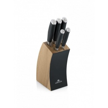 GERLACH. SET OF KNIVES IN A BLOCK OF 5 pcs. DECO BLACK