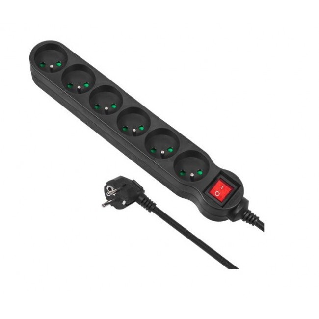 Maclean MCE188 power extension 5 m 6 AC outlet(s) Indoor Black Maclean MCE188 power extension 5 m 6 AC outlet(s) Indoor Black