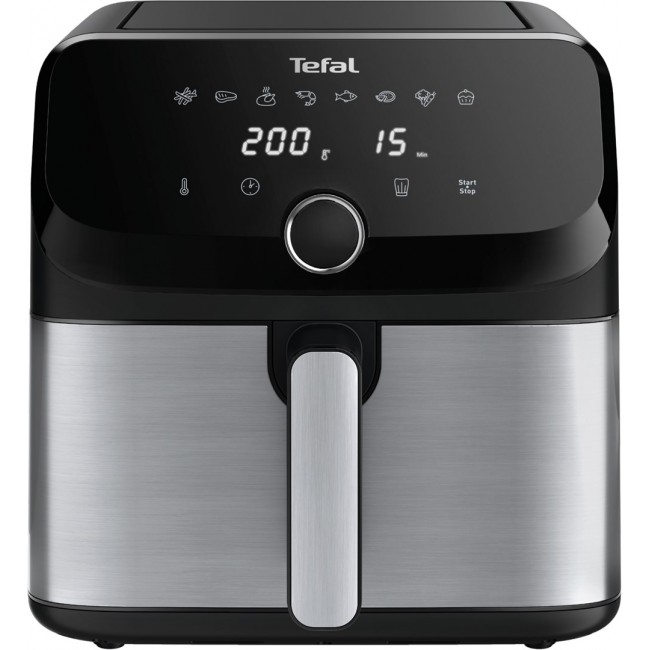 Tefal Easy Fry Mega EY855D10 fryer Single 7.5 L Stand-alone 2020 W Hot air fryer Black, Stainless steel Tefal Easy Fry Mega EY855D10 fryer Single 7.5 L Stand-alone 2020 W Hot air fryer Black, Stainless steel