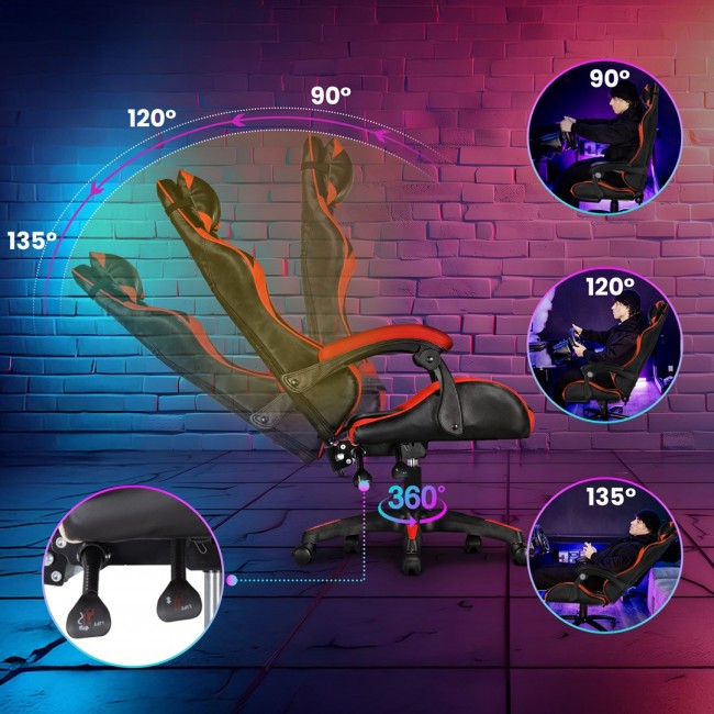 Extralink Gaming | Gaming Chair | office, rotary, bucket, black and red, G-522