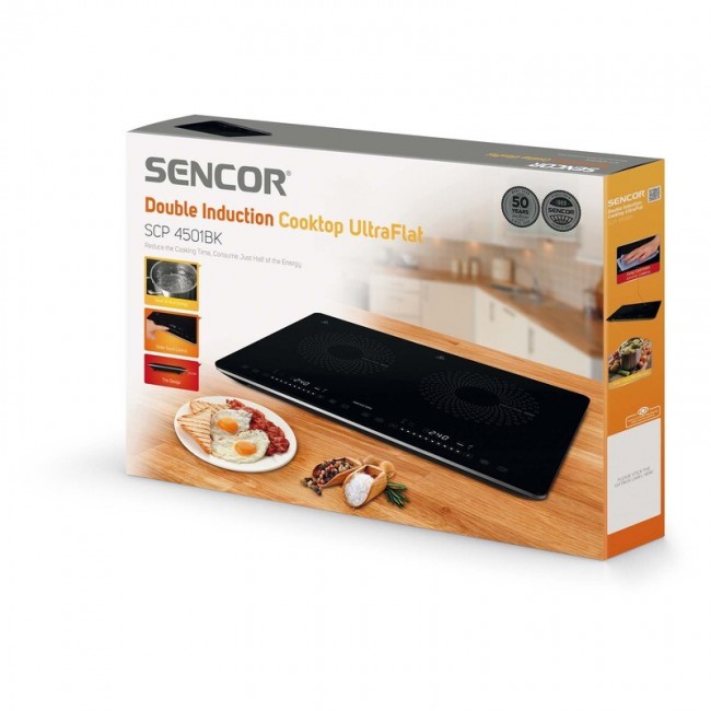 Sencor SCP 4501BK Black Countertop 56 cm Zone induction hob 2 zone(s)