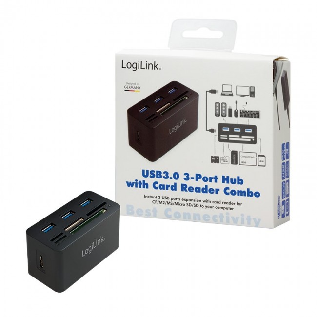 LogiLink CR0042 laptop dock/port replicator Wired USB 3.2 Gen 1 (3.1 Gen 1) Type-A Black