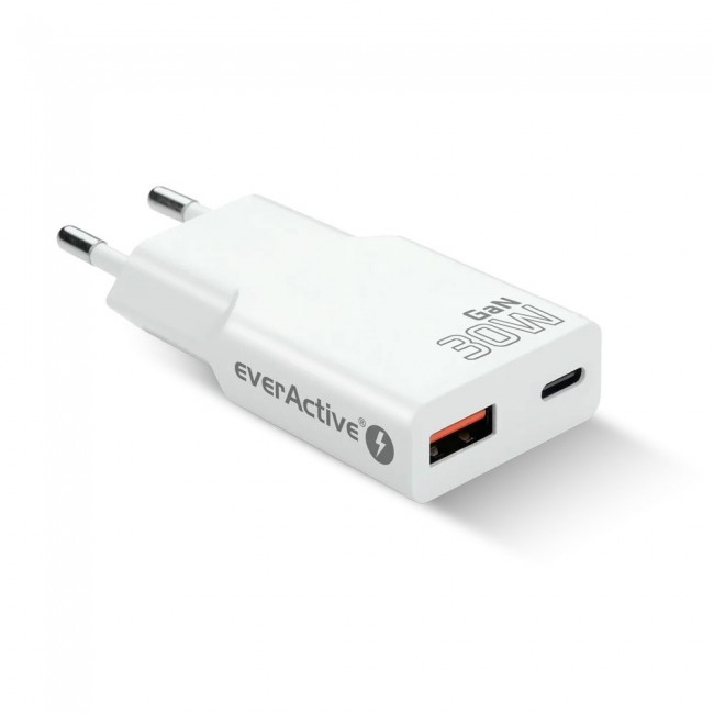 Charger 1 x USB, 1 x USB-C Quick Charge 3.0 30W SUPER SLIM white