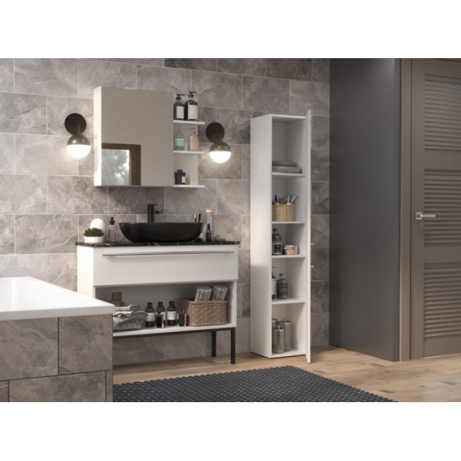 Bathroom cabinet NEL II 31x30x174 cm, matt white Bathroom cabinet NEL II 31x30x174 cm, matt white