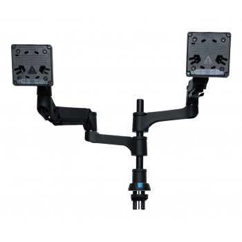 R-Go Tools Monitor arm R-Go Caparo Dual, for two monitors, adjustable with gas spring, 3-9 kg load capacity, 100% circular, black