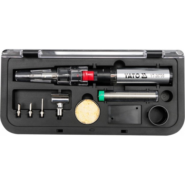 Yato YT-36706 soldering iron Gas soldering iron 1300 C Black, Red, Stainless steel Yato YT-36706 soldering iron Gas soldering iron 1300 C Black, Red, Stainless steel
