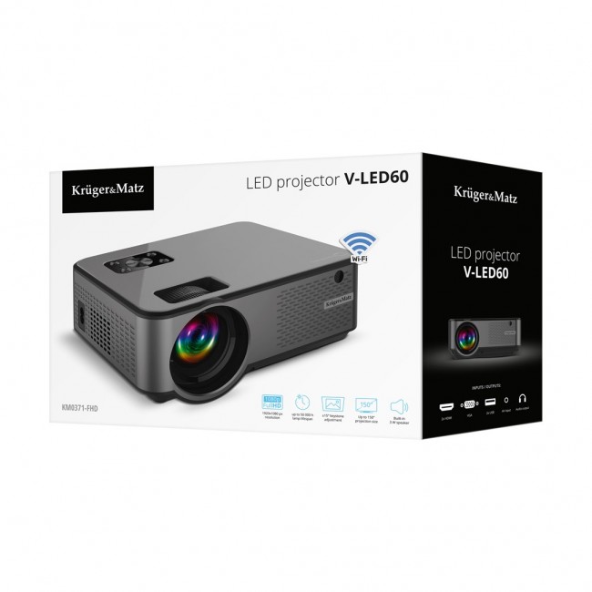 Kruger & Matz V-LED60 projector LED FullHD Wi-Fi 1080p (1920x1080) Kruger & Matz V-LED60 projector LED FullHD Wi-Fi 1080p (1920x1080)