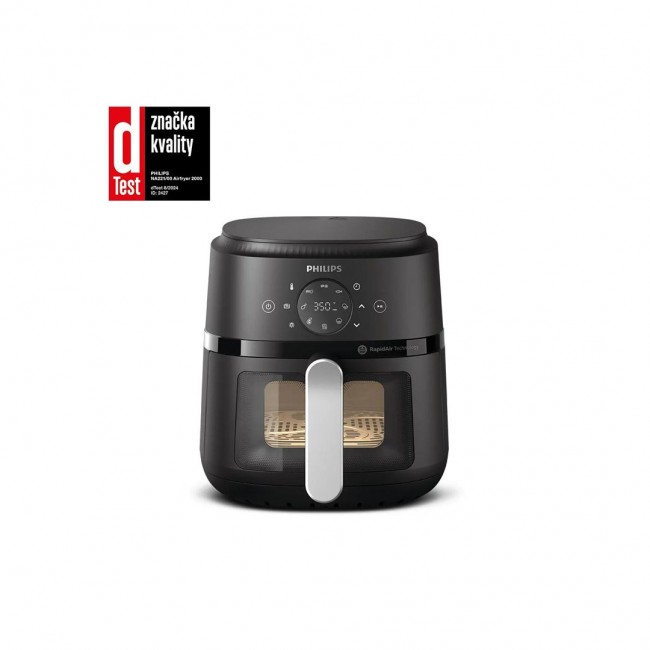 Philips 2000 series NA221/00 fryer Single 4.2 L Stand-alone 1500 W Hot air fryer Black, Silver