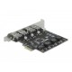 DeLOCK PCI Express x1 Card to 4 x external USB Type-A female SuperSpeed USB (USB 3.2 Gen 1)