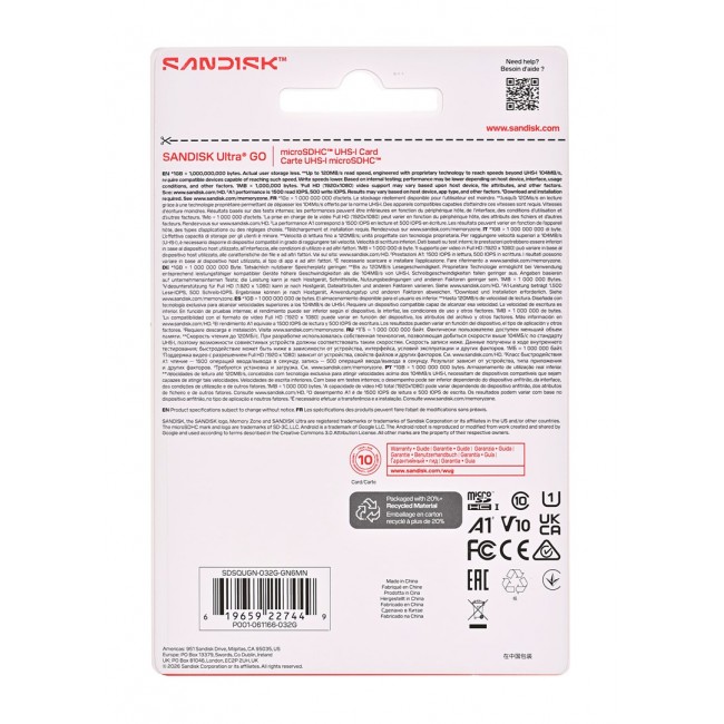 SanDisk Ultra GO 32 GB MicroSDHC UHS-I SanDisk Ultra GO 32 GB MicroSDHC UHS-I