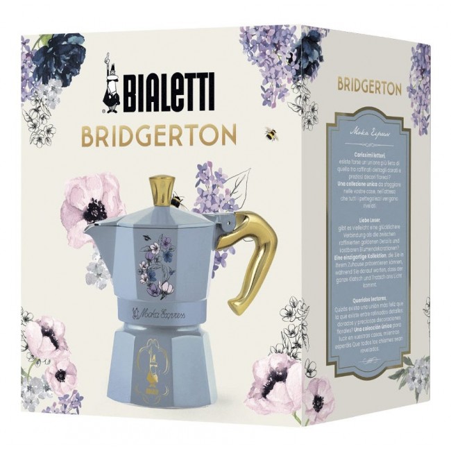 Bialetti Bridgerton Moka pot 0.13 L Blue, Gold
