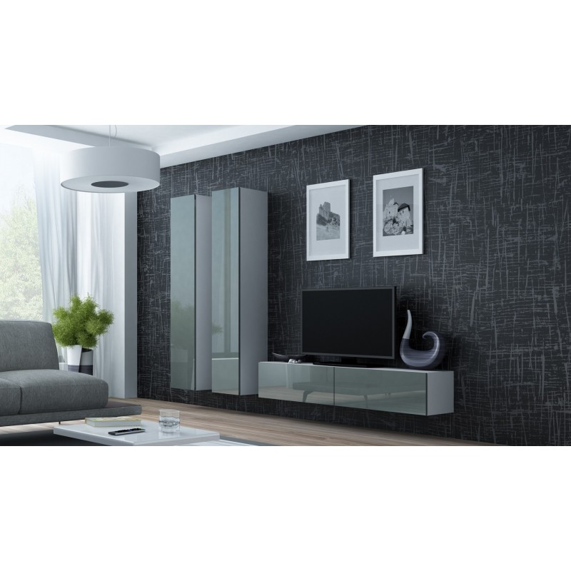 Cama TV stand VIGO 140 30/140/40 white/grey gloss Cama TV stand VIGO 140 30/140/40 white/grey gloss