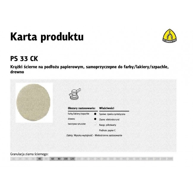 Sanding disc 225 PS33CK grit 80 / 50pcs. spatula Sanding disc 225 PS33CK grit 80 / 50pcs. spatula