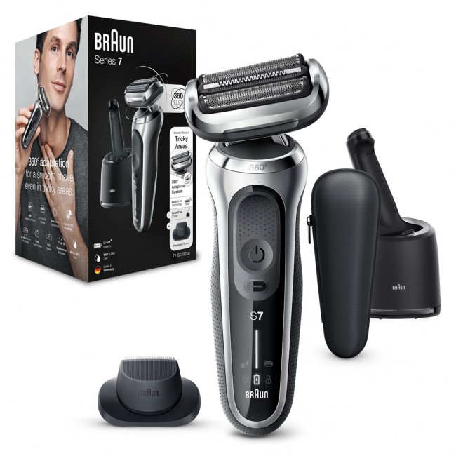 Braun Series 7 71-S7200cc Foil shaver Trimmer Black, Silver
