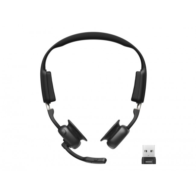 SHOKZ OpenMeet UC Wireless Bluetooth Bone Conduction Videoconferencing Headset with USB-A adapter