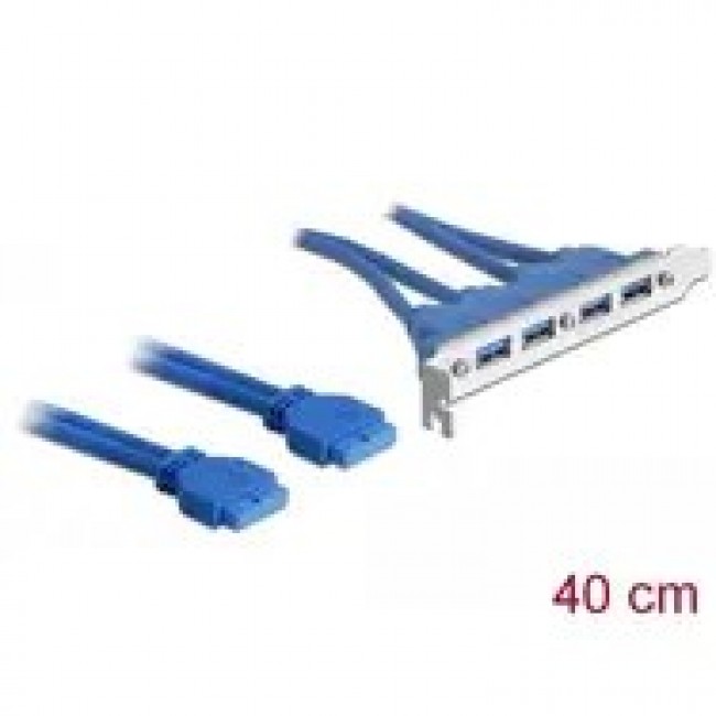 DeLOCK 2 x USB 3.0 19-pin - 4 x USB 3.0-A