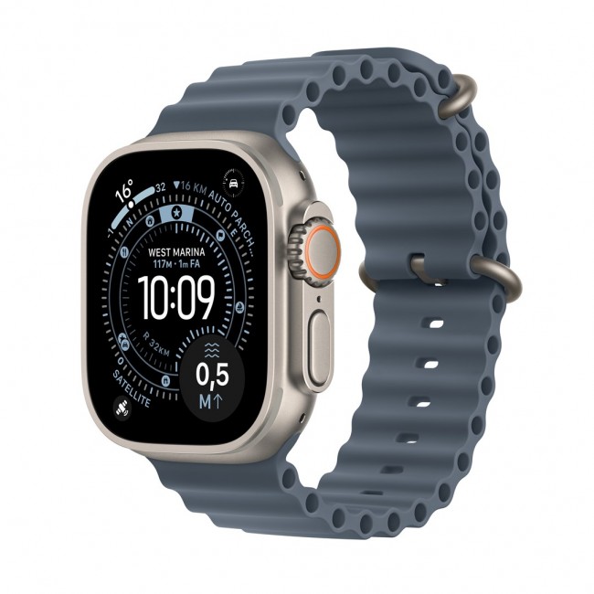 Apple Watch Ultra 3 GPS + Cellular 49mm Natural Titanium Case with Anchor Blue Ocean Band Apple Watch Ultra 3 GPS + Cellular 49mm Natural Titanium Case with Anchor Blue Ocean Band