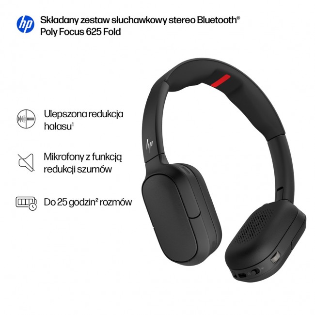 HP Poly Focus 625 Fold Stereo Bluetooth Headset HP Poly Focus 625 Fold Stereo Bluetooth Headset