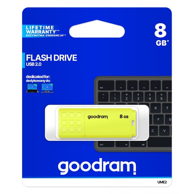 Goodram UME2 USB flash drive 8 GB USB Type-A 2.0 Yellow